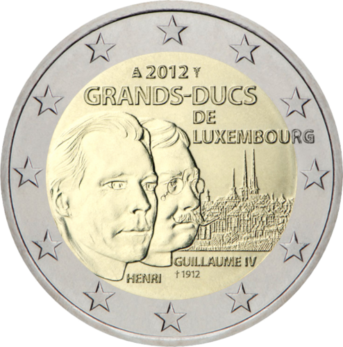 2012 Liuksemburgas Guillaume IV 2 eurų moneta (1)