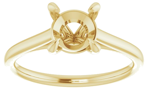 14K Yellow  7 mm Round Solitaire Engagement Ring Mounting (3)