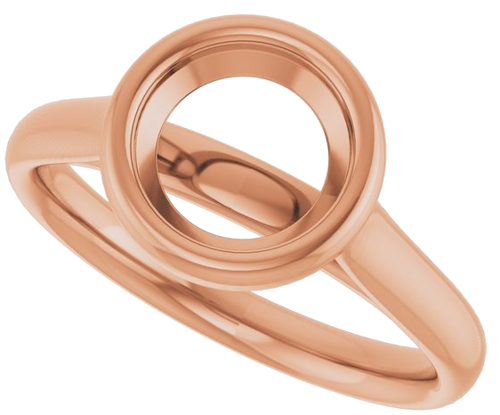 14K Rose  7.4 mm Round Solitaire Engagement Ring Mounting (5)