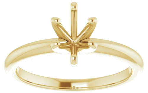 14K Yellow  7x5 mm Oval Solitaire Engagement Ring Mounting (3)