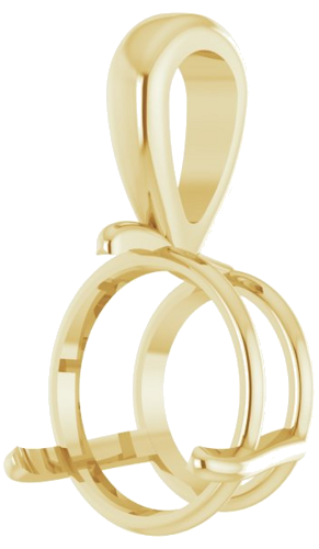 14K Yellow 11 mm Round  3-Prong Pendant Mounting (2)