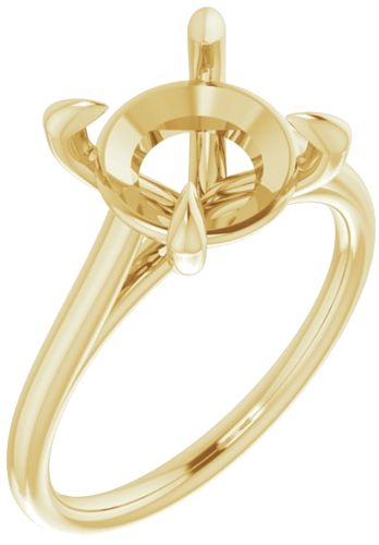14K Yellow  9.4 mm Round Solitaire Engagement Ring Mounting (1)