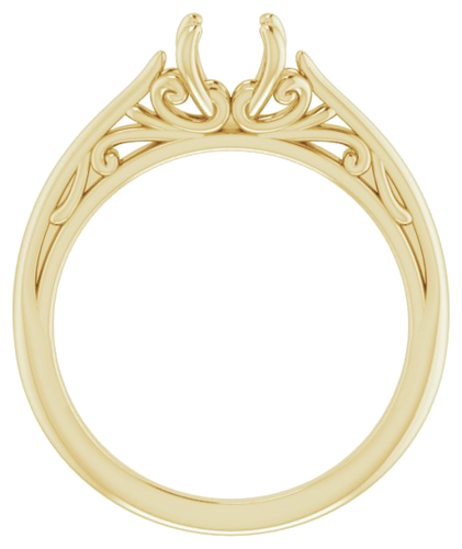 Sužadėtuvių Žiedas „Solitaire“ 585 Geltonojo Aukso Round 5.8mm (4)