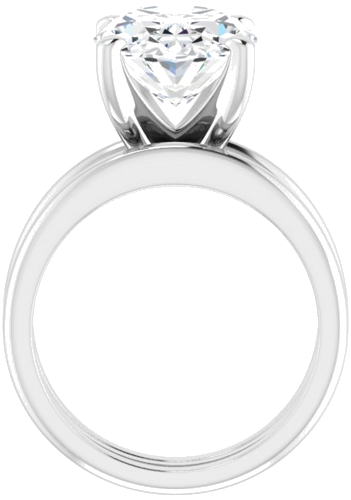 14K White  14x10 mm Oval Solitaire Engagement Ring Mounting (7)