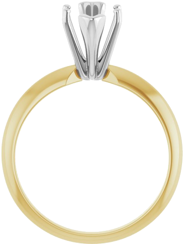 14K Yellow   White 6-Prong 12x5.5 mm Marquise V-End Solitaire Ring Mounting (2)
