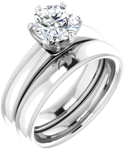 14K White 7 mm Round Engagement Ring Mounting (6)