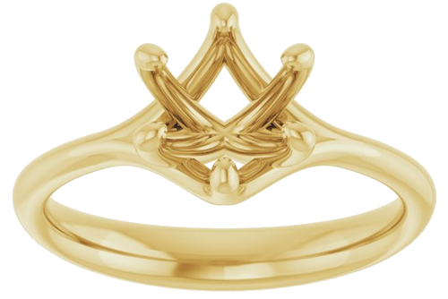 14K Yellow 7 mm Round Engagement Ring Mounting (3)