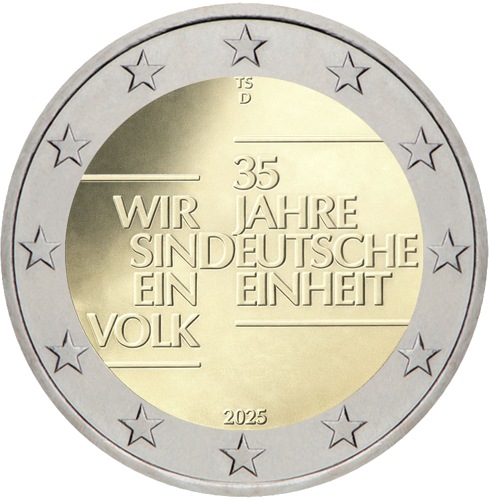 2025 Vokietijos susivienyjimo 35-metis 2 eurų moneta (1)