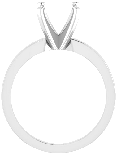 14K White 6x6 mm Square Solitaire Engagement Ring Mounting (2)