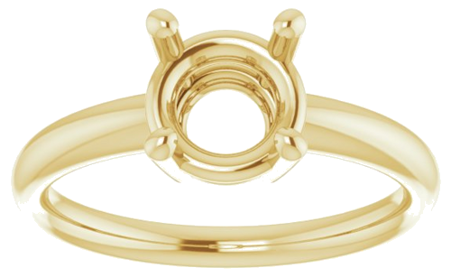 14K Yellow 7.4 mm Round Engagement Ring Mounting (3)