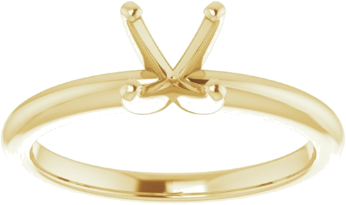 14K Yellow  6 mm Round Solitaire Engagement Ring Mounting (3)