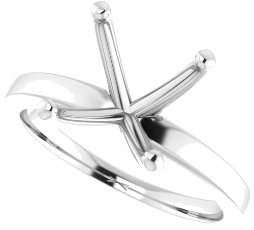 10K White 10 mm Round Solitaire Engagement Ring Mounting (5)