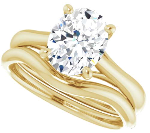 14K Yellow  9x7 mm Oval Solitaire Engagement Ring Mounting (10)