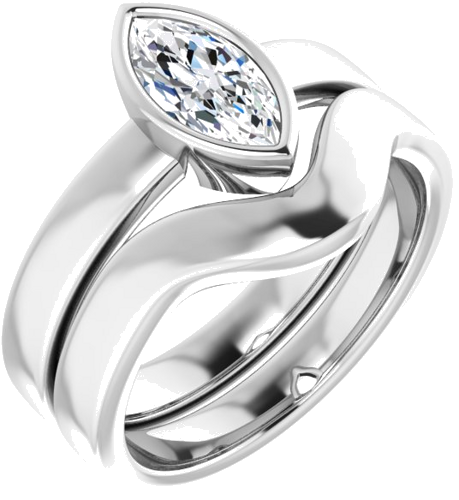 14K White 9x4.5 mm Marquise Solitaire Engagement Ring Mounting (6)