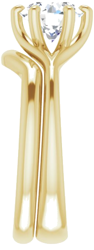 Sužadėtuvių Žiedas „Solitaire“ 750 Geltonojo Aukso Round 7mm (9)