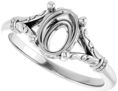 Sužadėtuvių Žiedas „Split Shank“ 950 Platinos Oval 8mm x 6mm (5)