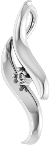 14K White 1-Stone Bypass Family Pendant Mounting (2)