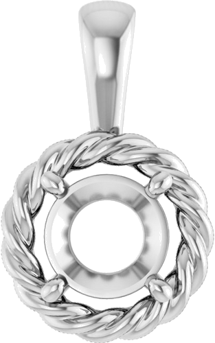 14K White  6.5 mm Round Pendant Mounting (1)