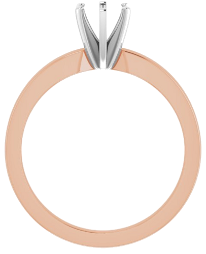 Sužadėtuvių Žiedas „Solitaire“ 585 Baltojo Ir Rožinis Aukso Round 5.2mm (2)