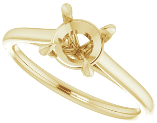 Sužadėtuvių Žiedas „Solitaire“ 750 Geltonojo Aukso Round 6.5mm (5)