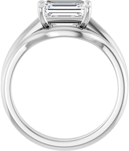 Sužadėtuvių Žiedas „Solitaire“ 585 Baltojo Aukso Emerald 8mm x 6mm (7)