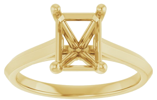 Sužadėtuvių Žiedas „Solitaire“ 585 Geltonojo Aukso Emerald 8mm x 6mm (3)