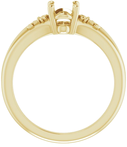 Sužadėtuvių Žiedas „Solitaire“ 585 Geltonojo Aukso Oval 7mm x 5mm (2)