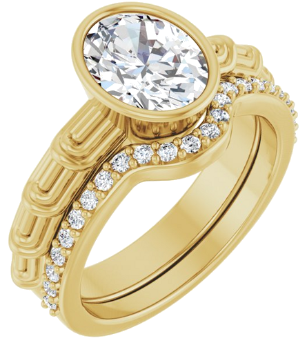 Sužadėtuvių Žiedas „Solitaire“ 585 Geltonojo Aukso Oval 9mm x 7mm (6)