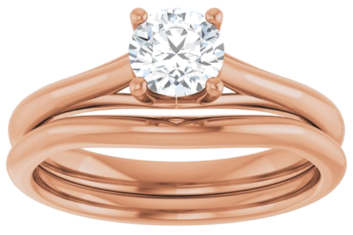 14K Rose 5.2 mm Round Solitaire Engagement Ring Mounting (8)