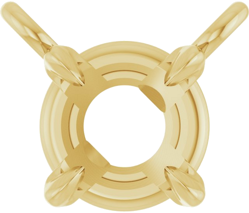 14K Yellow 4 mm Round 4-Prong Claw Necklace Center (1)