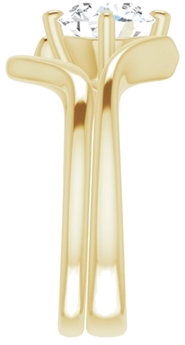 Sužadėtuvių Žiedas „Solitaire“ 585 Geltonojo Aukso Round 7.4mm (9)