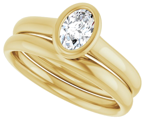 14K Yellow  6x4 mm Oval Solitaire Engagement Ring Mounting (10)