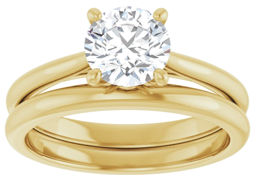14K Yellow 6.5 mm Round Solitaire Engagement Ring Mounting (8)