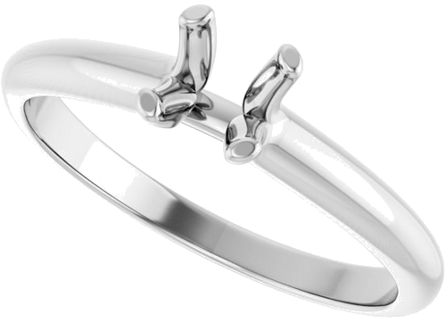 14K White 5.2 mm Round Solitaire Engagement Ring Mounting (5)