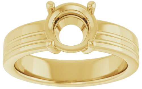 14K Yellow 7.4 mm Round Solitaire Engagement Ring Mounting (3)