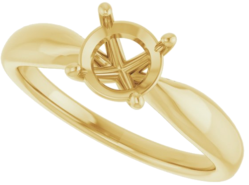 Sužadėtuvių Žiedas „Solitaire“ 585 Geltonojo Aukso Round 6.5mm (5)