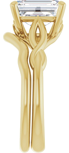 Sužadėtuvių Žiedas „Solitaire“ 585 Geltonojo Aukso Emerald 9mm x 7mm (9)