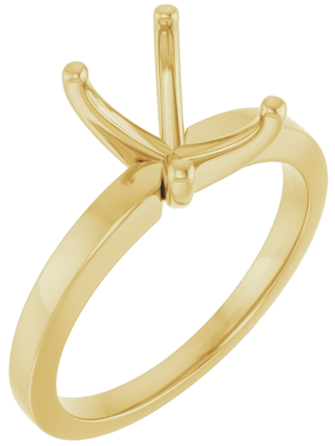 Sužadėtuvių Žiedas „Solitaire“ 585 Geltonojo Aukso Emerald 8mm x 6mm (1)