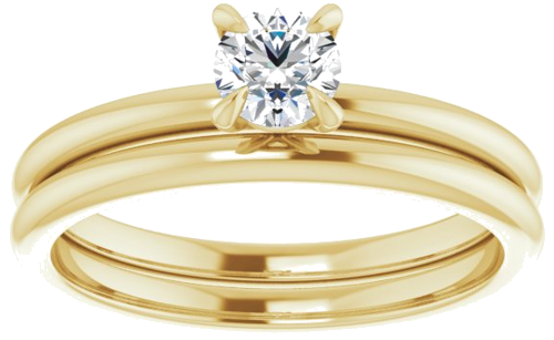 14K Yellow  4.4 mm Round Solitaire Engagement Ring Mounting (8)