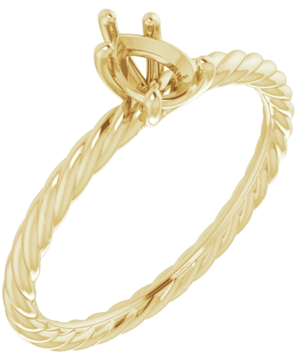 14K Yellow 6x4 mm Pear Solitaire Engagement Ring Mounting (1)