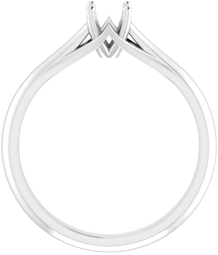 14K White 4.4 mm Round Solitaire Engagement Ring Mounting (2)
