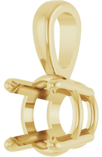 14K Yellow 6 mm Round 4-Prong Pendant Mounting (2)
