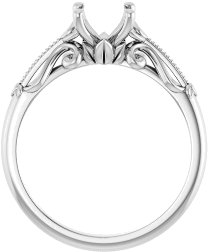 Sužadėtuvių Žiedas „Sculptural-Inspired Solitaire“ 585 Baltojo Aukso Oval 8mm x 6mm (2)