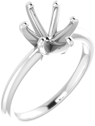 14K White  9x7 mm Oval Solitaire Engagement Ring Mounting (1)