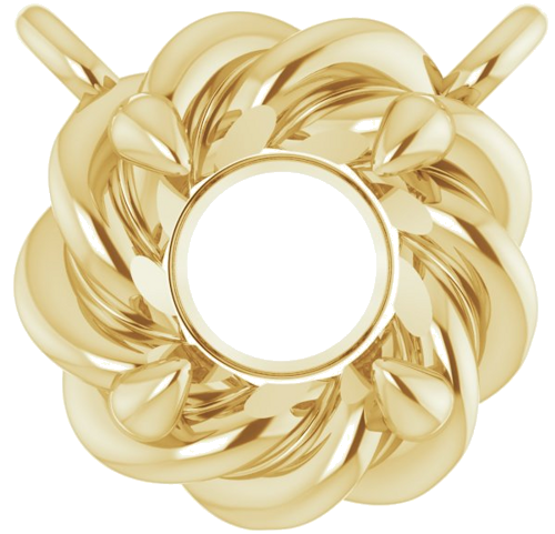 14K Yellow 4 mm Round Claw-Prong Rope Solitaire Necklace Center (1)