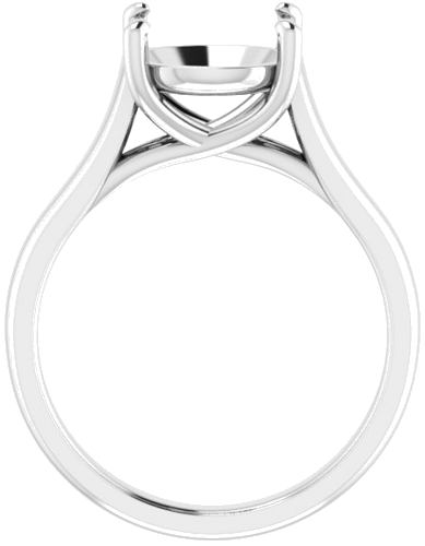 14K White 9.4 mm Round Solitaire Engagement Ring Mounting (2)