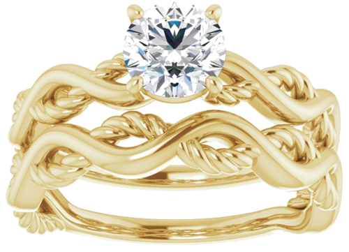 14K Yellow  5.8 mm Round Solitaire Engagement Ring Mounting (8)