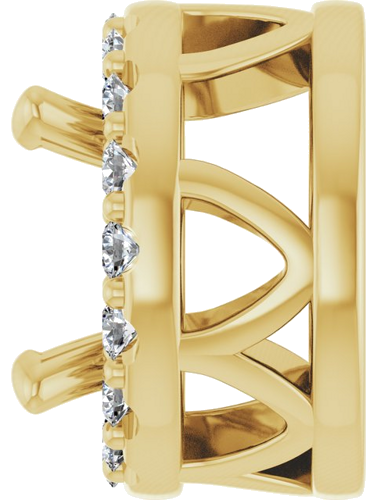 14K Yellow 5.2 mm Round .06 CTW Natural Diamond Semi-Set Pendant (2)