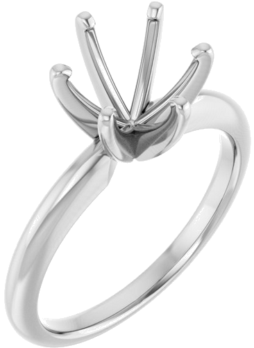 Sužadėtuvių Žiedas „Solitaire“ 585 Baltojo Aukso Round 7.8mm x 8.6mm (1)