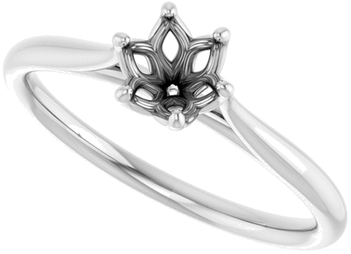 Sužadėtuvių Žiedas „Solitaire“ 585 Baltojo Aukso Round 5.2mm (5)